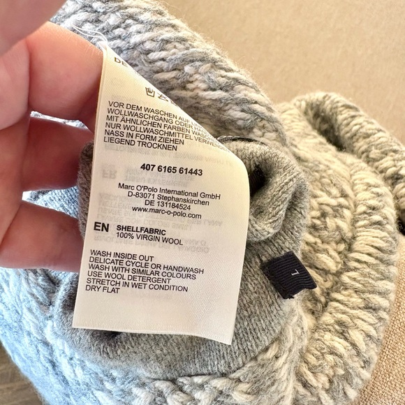 Marc O Polo 100% Virgin Lambswool Chunky Cardigan with Front Pockets size L - Picture 5 of 5